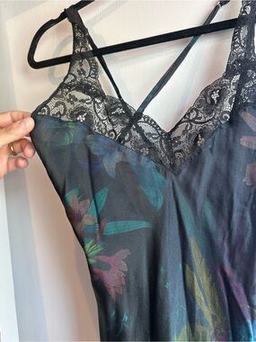 intimissimi Black Floral Lace-Trim Slip Dress purchased in Spain, worn once